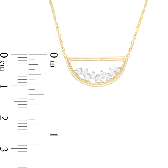 0.18 CT. T.W. Diamond Scatter Open Half Circle Necklace in 10K Gold