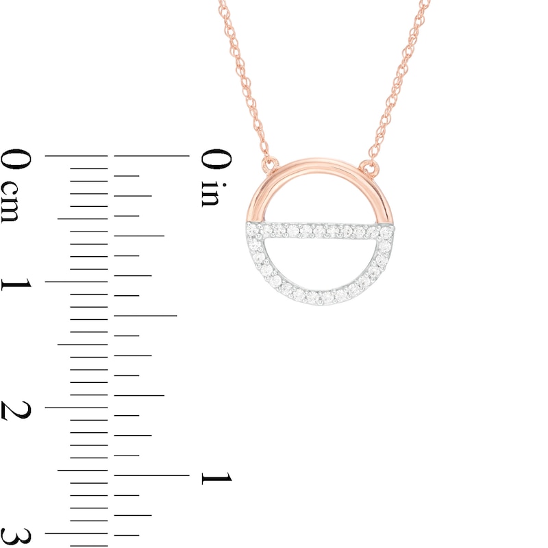 0.115 CT. T.W. Diamond Open Divided Circle Necklace in 10K Rose Gold|Peoples Jewellers