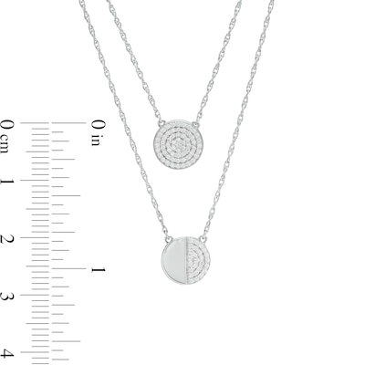 0.23 CT. T.W. Diamond Circle Layered Necklace in Sterling Silver