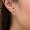 Thumbnail Image 1 of 0.04 CT. T.W. Diamond Interlocking Half Circle Stud Earrings in 10K Rose Gold