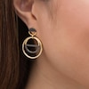 0.45 CT. T.W. Black Diamond Open Circles Drop Earrings in 10K Gold