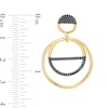 0.45 CT. T.W. Black Diamond Open Circles Drop Earrings in 10K Gold