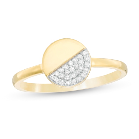 0.065 CT. T.W. Diamond Half Circle Ring in 10K Gold