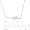 Thumbnail Image 2 of Diamond Accent Sideways Bamboo Stick with Butterfly Necklace in Sterling Silver and 10K Rose Gold