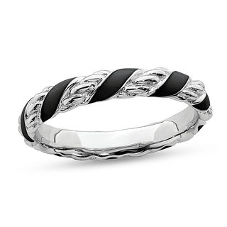 Stackable Expressions™ 3.0mm Twisted Enamel Ring in Sterling Silver