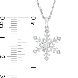 0.04 CT. T.W. Diamond Snowflake Pendant in Sterling Silver