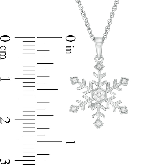 0.04 CT. T.W. Diamond Snowflake Pendant in Sterling Silver