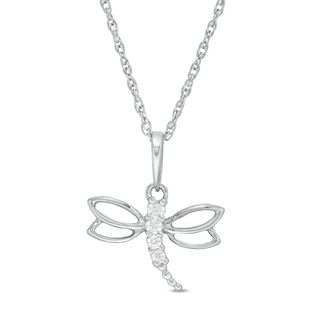 0.04 CT. T.W. Diamond Dragonfly Pendant in Sterling Silver