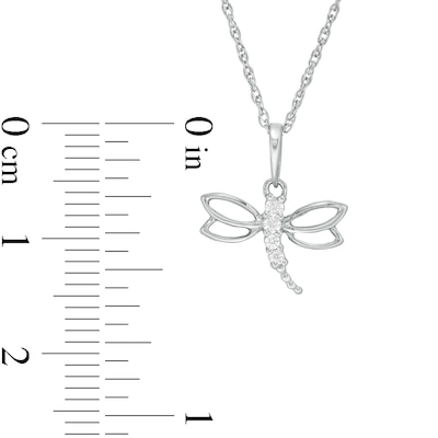 0.04 CT. T.W. Diamond Dragonfly Pendant in Sterling Silver