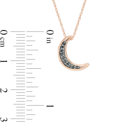 0.04 CT. T.W. Black Diamond Crescent Moon Pendant in 10K Rose Gold