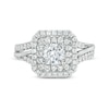 Thumbnail Image 4 of 1.50 CT. T.W. Diamond Double Octagonal Frame Split Shank Engagement Ring in 14K White Gold