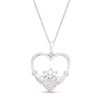 0.04 CT. T.W. Composite Diamond Claddagh Heart Outline Pendant in Sterling Silver and 10K Rose Gold