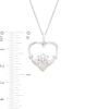 Thumbnail Image 2 of 0.04 CT. T.W. Composite Diamond Claddagh Heart Outline Pendant in Sterling Silver and 10K Rose Gold