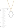 0.088 CT. T.W. Diamond Hamsa Outline Pendant in 10K Gold