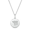 0.04 CT. T.W. Diamond Chai Symbol Disc Pendant in Sterling Silver