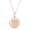 0.04 CT. T.W. Diamond Chai Symbol Disc Pendant in 10K Rose Gold