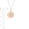 0.04 CT. T.W. Diamond Chai Symbol Disc Pendant in 10K Rose Gold