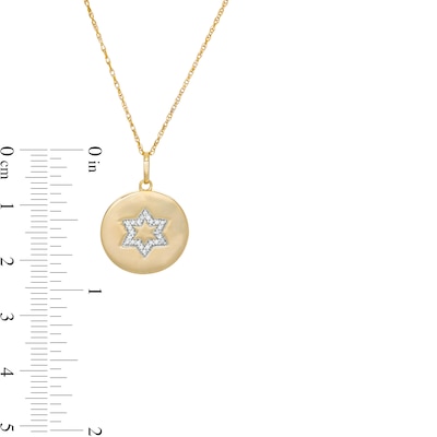 0.066 CT. T.W. Diamond Star of David Disc Pendant in Sterling Silver with 14K Gold Plate