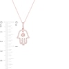 0.23 CT. T.W. Diamond Hamsa with Star of David Pendant in 10K Rose Gold