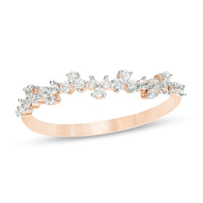 0.23 CT. T.W. Diamond Scatter Anniversary Band in 10K Rose Gold