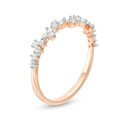 0.23 CT. T.W. Diamond Scatter Anniversary Band in 10K Rose Gold