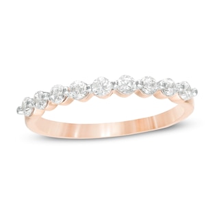 0.37 CT. T.W. Diamond Nine Stone Anniversary Band in 10K Rose Gold