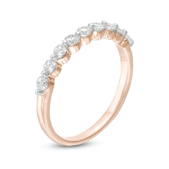 0.37 CT. T.W. Diamond Nine Stone Anniversary Band in 10K Rose Gold