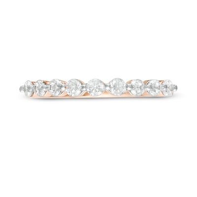 0.37 CT. T.W. Diamond Nine Stone Anniversary Band in 10K Rose Gold