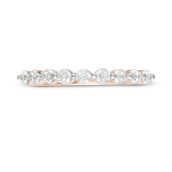 0.37 CT. T.W. Diamond Nine Stone Anniversary Band in 10K Rose Gold