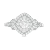 Thumbnail Image 4 of 0.69 CT. T.W. Diamond Double Tilted Square Frame Vintage-Style Engagement Ring in 10K White Gold