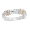Thumbnail Image 0 of 0.23 CT. T.W. Diamond "X" Collar Band in 10K Two-Tone Gold