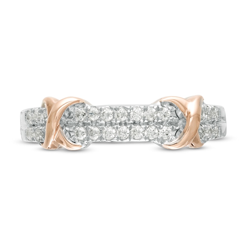 0.23 CT. T.W. Diamond "X" Collar Band in 10K Two-Tone Gold|Peoples Jewellers