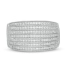 0.58 CT. T.W. Diamond Multi-Row Vintage-Style Ring in 10K White Gold