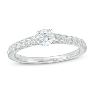 0.60 CT. T.W. Certified Canadian Diamond Engagement Ring in 14K White Gold (I/I1)