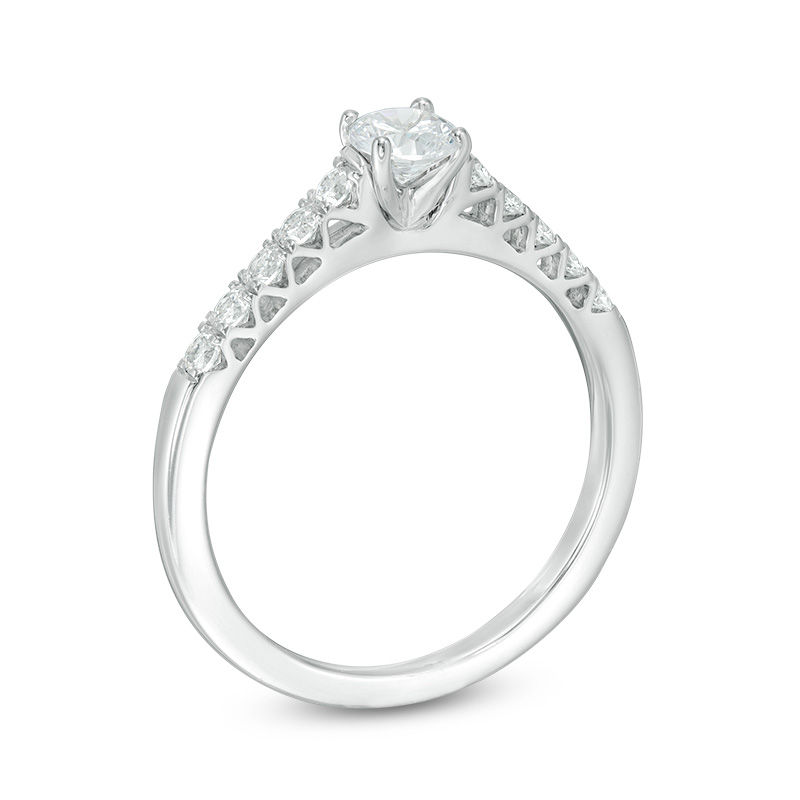 0.60 CT. T.W. Certified Canadian Diamond Engagement Ring in 14K White Gold (I/I1)|Peoples Jewellers