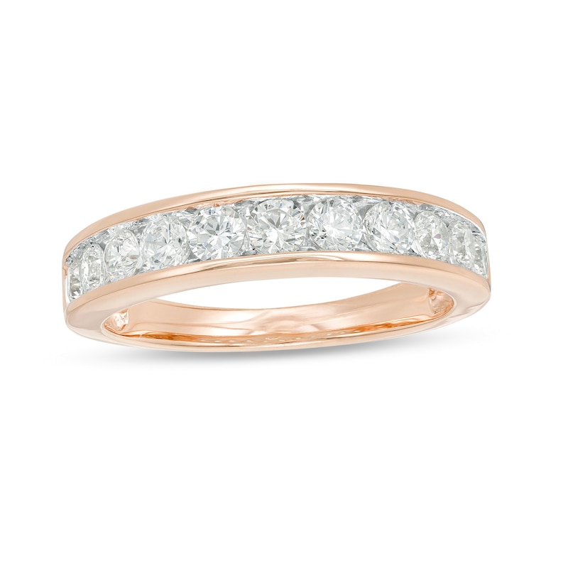 Main Image 1 of 0.85 CT. T.W. Diamond Anniversary Band in 10K Rose Gold