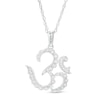 Thumbnail Image 0 of 0.115 CT. T.W. Diamond Scalloped Om Symbol Pendant in Sterling Silver