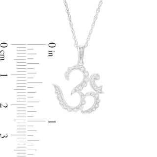 0.115 CT. T.W. Diamond Scalloped Om Symbol Pendant in Sterling Silver