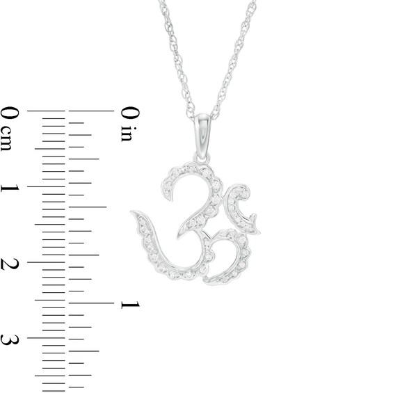 0.115 CT. T.W. Diamond Scalloped Om Symbol Pendant in Sterling Silver