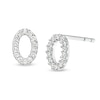 0.086 CT. T.W. Diamond Oval Outline Stud Earrings in Sterling Silver