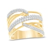 Thumbnail Image 0 of 0.45 CT. T.W. Diamond Layered Criss-Cross Ring in 10K Gold