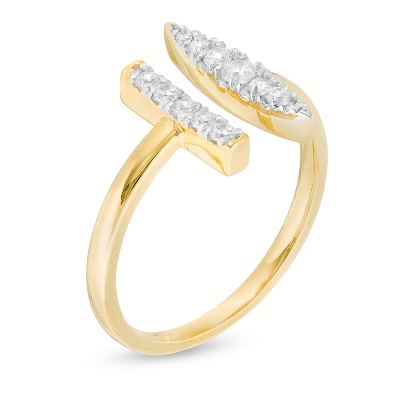 0.23 CT. T.W. Diamond Linear Marquise and Bar Open Shank Ring in 10K Gold|Peoples Jewellers