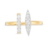 0.23 CT. T.W. Diamond Linear Marquise and Bar Open Shank Ring in 10K Gold