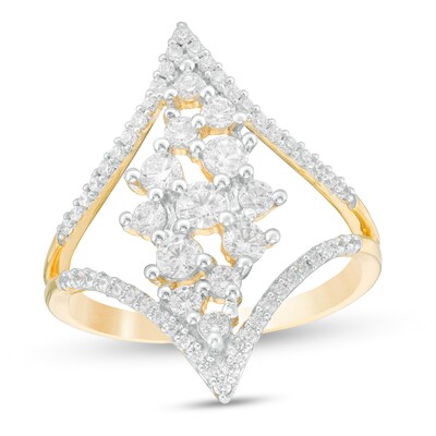 0.69 CT. T.W. Diamond Open Shank Kite Ring in 10K Gold