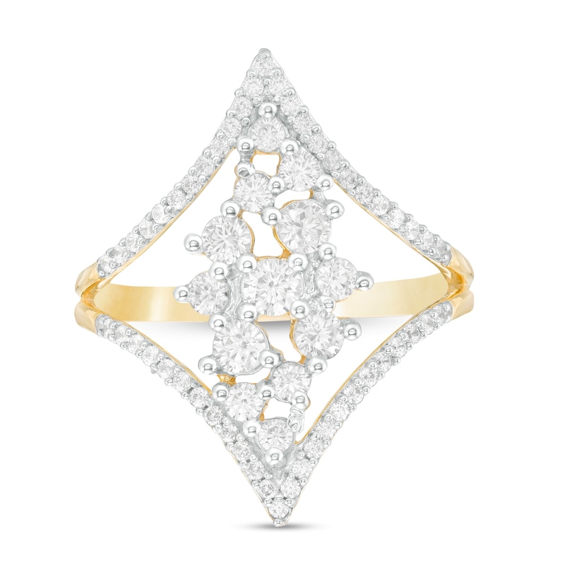 0.69 CT. T.W. Diamond Open Shank Kite Ring in 10K Gold|Peoples Jewellers