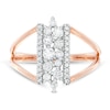 0.45 CT. T.W. Diamond Linear Cluster Split Shank Ring in 10K Rose Gold