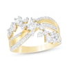 0.95 CT. T.W. Diamond Criss-Cross Scatter Ring in 10K Gold