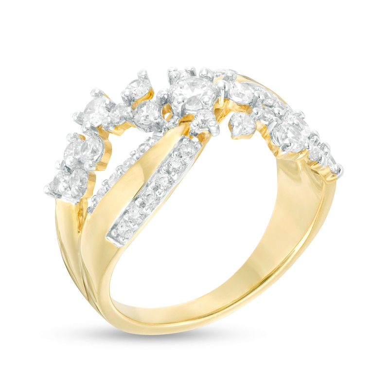 0.95 CT. T.W. Diamond Criss-Cross Scatter Ring in 10K Gold|Peoples Jewellers
