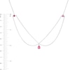 Pear-Shaped and Round Lab-Created Ruby Three Stone Chandelier Anklet in Sterling Silver - 10"