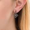 Thumbnail Image 1 of 0.065 CT. T.W. Diamond Filigree Drop Earrings in Sterling Silver with Black Rhodium